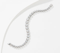 Artisan Crafted Sterling Silver Graduated Tennis Bracelet, 7-1/4"