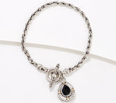 Artisan Crafted Sterl. Silver Choice of Chain Pear Dangle Bracelet, 6-3/4"