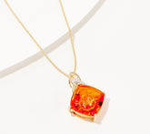 Glenn Lehrer Kaleidos Cut Cushion Orange Quartz Pendant, 14K