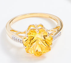 Glenn Lehrer Natural Citrine Seven Star Cut Ring, 14K Gold, Size 8