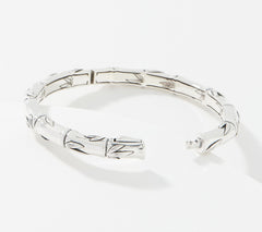 JAI Sterling Silver Bamboo Texture Bangle, 7-1/4"
