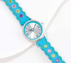 Isaac Mizrahi Live! Crayola Scallop Blue Strap Watch