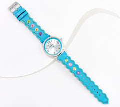 Isaac Mizrahi Live! Crayola Scallop Blue Strap Watch