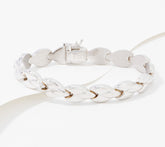 Silver Style Marquise Link Panther Sterling Silver Bracelet, Large 8"