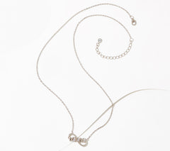 Collar Diamonique de plata de ley con el símbolo del infinito "Mamá", 40,6 cm