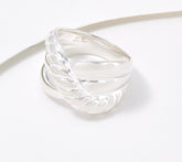 Anillo Torchon de plata fina 950 ultrafina con banda de 3 filas, talla 6