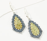 American West Sterling Silver Pear Shape Serpentine Lever Back Earrings, 1-7/8"