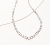 Affinity Diamonds White Gold-Clad Sterling Silver Riviera Tennis Necklace, 18"