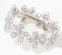 Affinity Diamonds Eternity Flower Ring, Sterling, Size 6