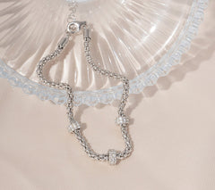 Diamonique Pave Roundel Station Bracelet, Sterling Silver, 8"