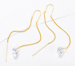 Diamonique x Zaxie Threader Earrings Goldtone-plated brass