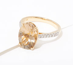 Vault Color Change Csarite & Diamond Ring, 14K Gold, 4.5ct, Size 9