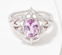 Vault Discoveries Kunzite Ring, Sterling Silver 2.00 cttw, Size 6