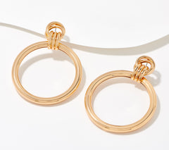 Attitudes by Renee Goldtone Large Doorknocker Earrings, 2-1/2"