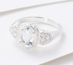 JMH Jewellery Diamonique Sterling Silver & White Topaz Ring, Size 6