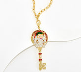 Kirks Folly Goldtone Christmas Magic Santa Key Necklace, 30"