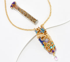 Kirks Folly Goldtone Starlight Folly dust Vial Necklace 32-1/2"