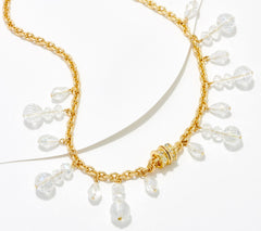 Kirks Folly Crystal Rain Magentic Goldtone Necklace