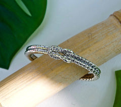 JAI Sterling Silver Crane Hammered Cuff, 6-3/4"