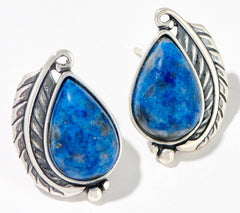 American West Sterling Silver Denim Lapis Stud Earrings