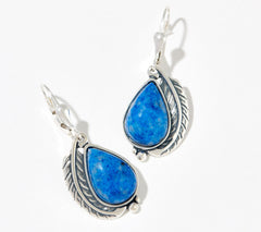 American West Sterling Silver Choice of Lapis Leverback Earrings