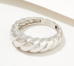 Silver Style Sterling Silver Polished Croissant Twist Ring, Size 5