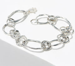 Or Paz Sterling Silver Silver Organic Link Bracelet, 7-1/4"