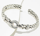 JAI Sterling Silver Basketweave Circle Cuff, 7-1/4" Fit;