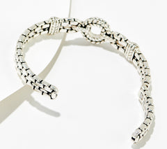 JAI Sterling Silver Basketweave Circle Cuff,   7-1/4" Fit;