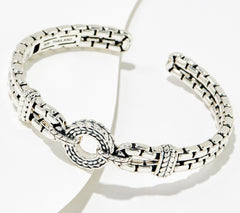 JAI Sterling Silver Basketweave Circle Cuff,   7-1/4" Fit;