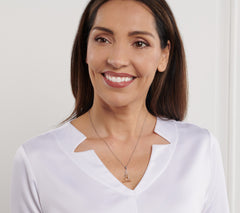 Solvar Two-Tone Mother and Child Pendant with 18" Chain