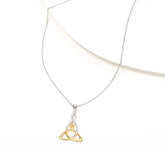 Solvar Two-Tone Mother and Child Pendant with 18" Chain