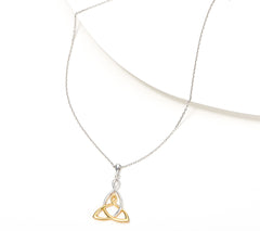 Solvar Two-Tone Mother and Child Pendant with 18" Chain