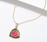 Vault Discoveries Tourmaline & Diamond Pendant Necklace, 14K