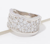 Diamonique Pave Band Ring Sterling Silver Size 6