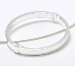 UltraFine 950 Fine Silver Polished Rectangle Tube Bangle Large