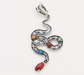 Fritz Casuse Sterling Silver Etched Gemstone Snake Enhancer