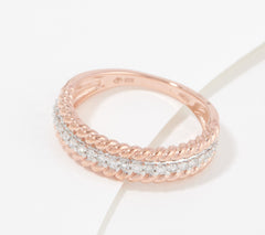 Affinity Sterling Silver Roseclad Rope Band Ring, Size 7