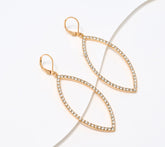 Joan Rivers Goldtone Pave Open Marquise Drop Earrings 2"