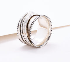 Or Paz Sterling Silver Classic Spinner Band Ring Size 6
