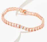 Affinity Gems Sterling Silver Roseclad Cushion Cut Morganite Tennis Bracelet, 7-1/4"