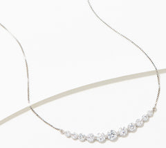 Fire Light Lab Grown 1cttw Curved Diamond Necklace, 14K