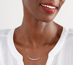 Fire Light Lab Grown 1cttw Curved Diamond Necklace, 14K