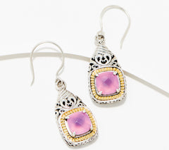 Artisan Crafted Sterling Silver & 18K Pink Chalcedony Drop Earrings