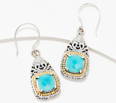 Artisan Crafted Sterling Silver & 18K Blue Chalcedony Drop Earrings