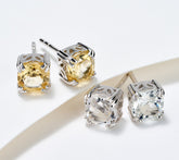 Affinity Gems White Topaz & Citrine Gemstone Stud Earring, Set
