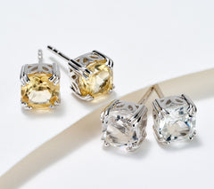 Affinity Gems White Topaz & Citrine Gemstone Stud Earring, Set