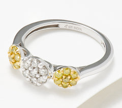 Anillo Affinity Diamonds de plata de ley con diamantes amarillos de 0,50 ct, talla 8
