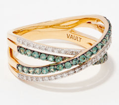Vault Discoveries 14K Yellow Gold Alexandrite Crossover Ring, Size 8