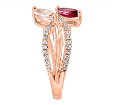 EFFY Infinity Glam Gemstone & Diamond Woven Ring, 14K Rose, Sz 10
